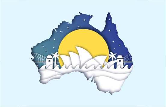 Australia Map in Paper Style