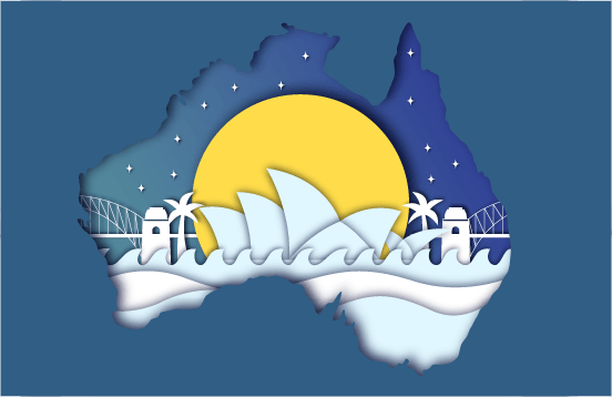 Australia Map in Paper Style